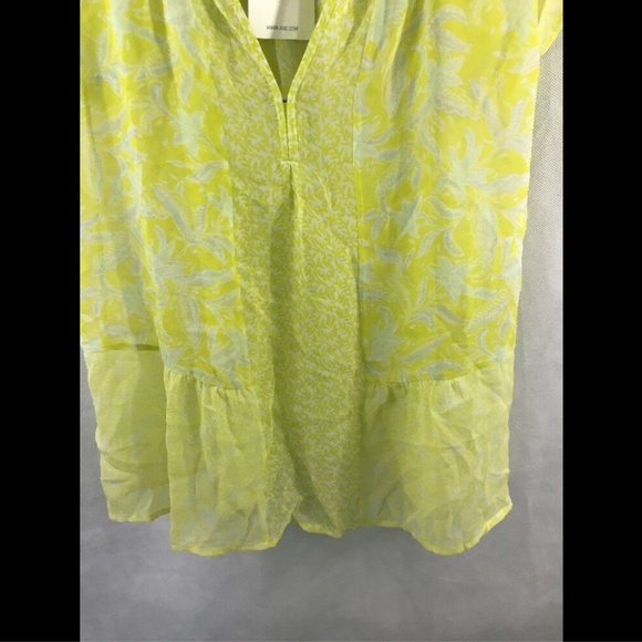 NWT $228 Joie‎ 'Anerae' Silk Top Yellow-Lime [SZ Medium ] - Picture 4 of 8